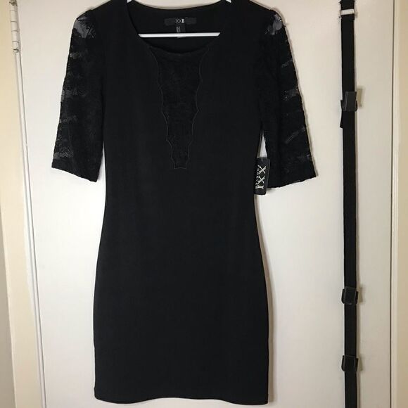 Forever 21 Black Lace Cutout Bodycon mini Dress - Picture 1 of 5